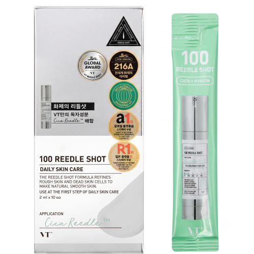 VT Cosmetics: Reedle Shot 100 | Micro-Needling | Skin Renewal | Pore Refinement | Daily Essence | 2ml × 10ea