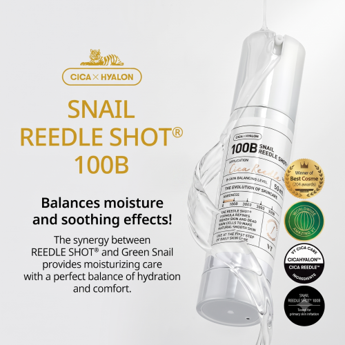 VT Cosmetics: Snail Reedle Shot 100B | Snail Mucin | Barrier Repair | Micro-Needling | Skin Renewal | Soothing | 50ml