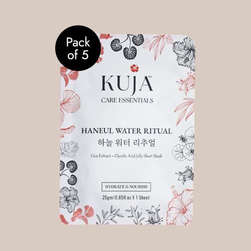 KujaCare: Jelly Sheet Mask - Haneul Water Ritual | Hydrating & Nourishing Face Mask | Deep Moisture Care | Pack of 5