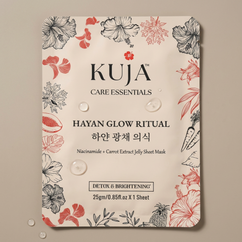 KujaCare: Jelly Sheet Mask - Hayan Glow Ritual | Detox & Brightening Face Mask | Radiant Glow Care | Pack of 5