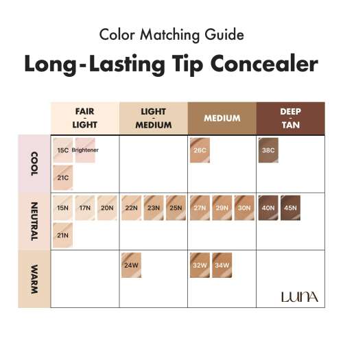LUNA: Long Lasting Tip Concealer Brightner | Under Eye Brightener | Dark Circle Concealer | Smooth Finish | Long-Wear | Lightweight Formula | 7.5g