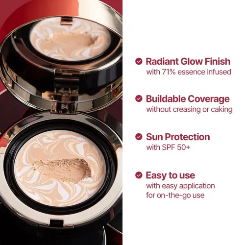 Age 20's: Signature Essence Pact Intense Cover SPF50 19C | Cushion Foundation | Full Coverage | Long-Lasting | SPF Makeup | 14gm