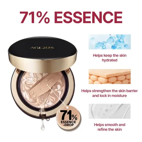 Age 20's: Signature Essence Pact Intense Cover SPF50 19C | Cushion Foundation | Full Coverage | Long-Lasting | SPF Makeup | 14gm