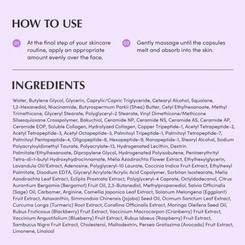 Eqqualberry: Bakuchiol Plumping Capsule Cream | Anti-Aging Face Cream | Firming | Plumping | Wrinkle Care | 50ml