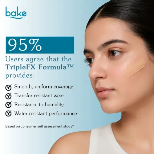 Bake Cosmetics: TripleFx SPF 50 PA++++ 3-in-1 Tinted Sunscreen for Broad Spectrum UVA/UVB Protection, Skin Tint & Even Skin Tone - Sand Medium 50gm