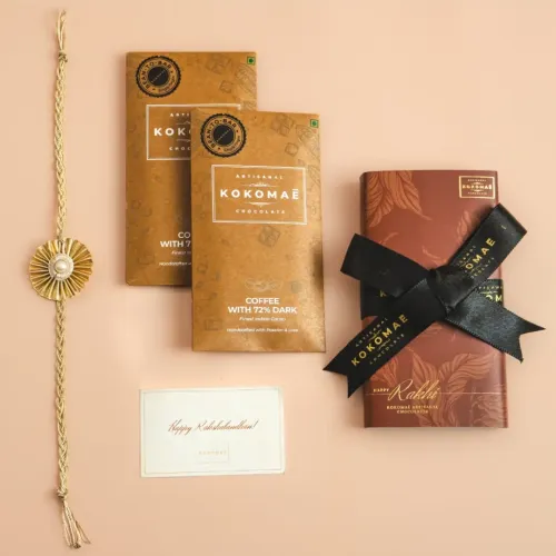 Kokomae: Coffee With 72% Dark Chocolate Rakhi Gift Combo | 2 x 50gm