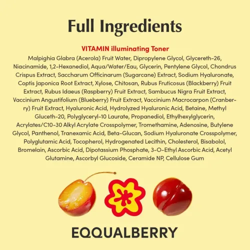 Eqqualberry: Vitamin Illuminating Toner | Brightening Face Toner | Glow Boost | Even Skin Tone | Hydrating | 150ml