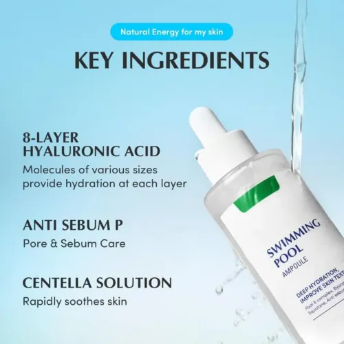 Eqqualberry: Swimming Pool Ampoule | Hydrating Face Ampoule | Deep Moisture | Glass Skin | Barrier Repair | 50ml