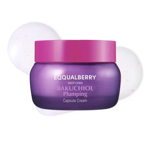 Eqqualberry: Bakuchiol Plumping Capsule Cream | Anti-Aging Face Cream | Firming | Plumping | Wrinkle Care | 50ml