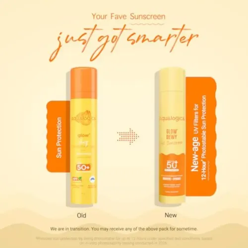 Aqualogica: Glow+ Dewy Sunscreen SPF 50+ PA++++ with Anti Pollution Factor (APF) | Papaya & Vitamin C 50gm