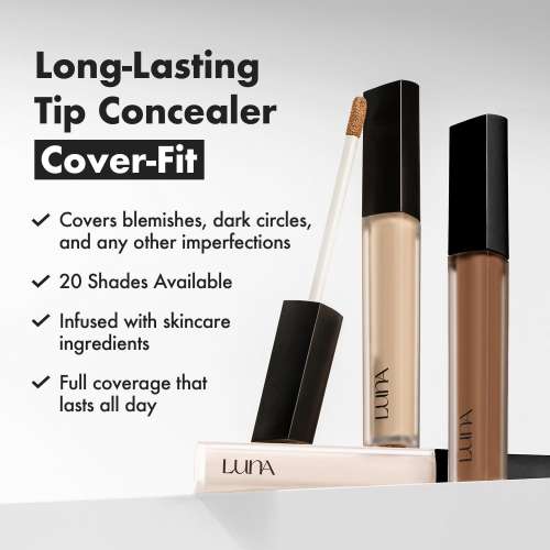 LUNA: Long Lasting Tip Concealer 45N | Full Coverage Concealer | Dark Circle & Blemish Cover | Waterproof | Long-Wear | Smooth Finish | 7.5g