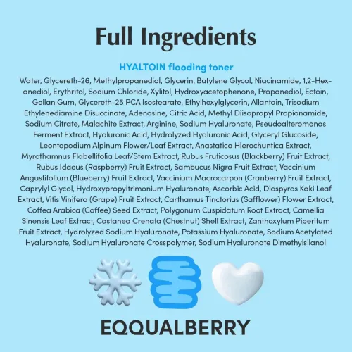 Eqqualberry: Hyaltoin Flooding Serum | Hyaluronic Acid Face Serum | Deep Hydration | Moisture Barrier | Plumping | 30ml