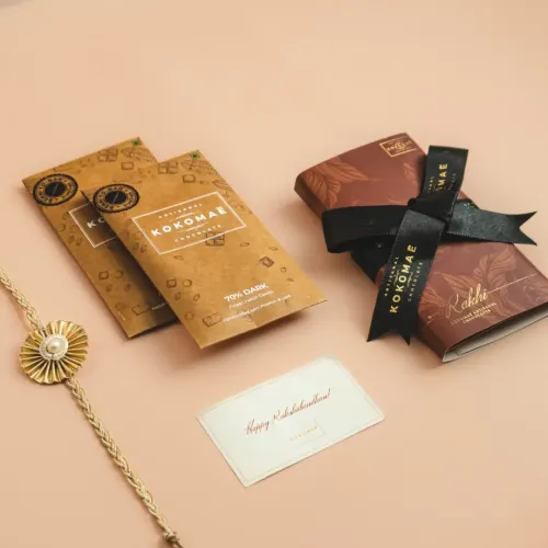 Kokomae: 70% Dark Chocolate Rakhi Gift Combo | 2 x 50gm