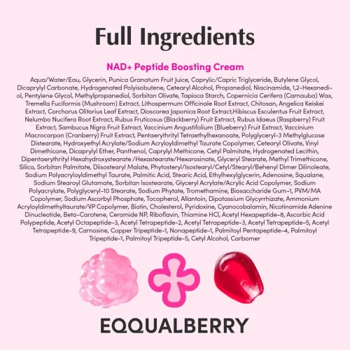 Eqqualberry: NAD+ Peptide Boosting Cream | Peptide Face Cream | Firming | Anti-Wrinkle | Skin Elasticity | 50ml