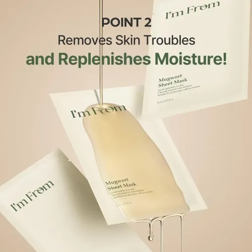 I'm From: Mugwort Sheet Mask | Soothing & Hydrating Face Mask | Calming & Moisturizing |  23ml
