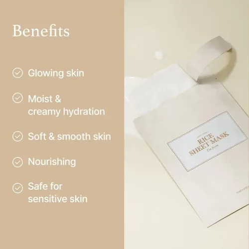 I'm From: Rice Sheet Mask | Brightening & Hydrating| Glow Boosting Sheet Mask Pack | 20ml x 5ea
