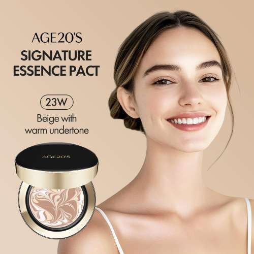 Age 20's: Signature Essence Pact Intense Cover SPF50 23W | Cushion Foundation | Full Coverage | Long-Lasting | SPF Makeup | 14gm