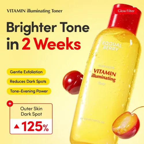 Eqqualberry: Vitamin Illuminating Toner | Brightening Face Toner | Glow Boost | Even Skin Tone | Hydrating | 150ml
