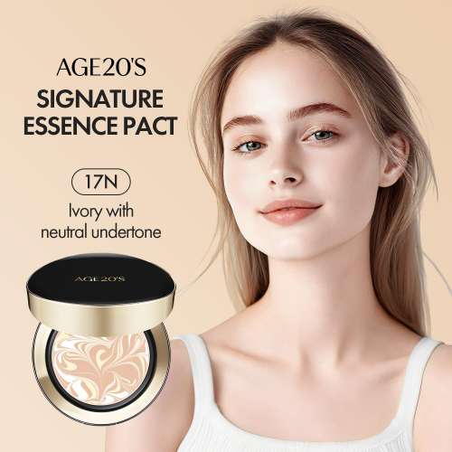 Age 20's: Signature Essence Pact Intense Cover SPF50 17N | Cushion Foundation | Full Coverage | Long-Lasting | SPF Makeup | 14gm