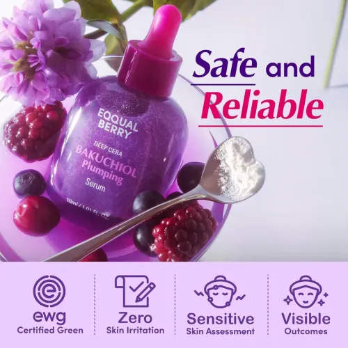 Eqqualberry: Bakuchiol Plumping Serum | Anti-Aging Face Serum | Firming | Fine Line Care | Collagen Boost | 30ml