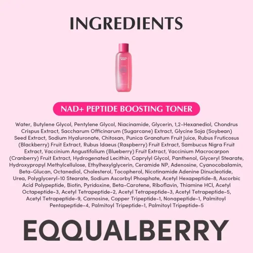 Eqqualberry: NAD+ Peptide Boosting Toner | Firming Face Toner | Peptide Care | Anti-Aging | Skin Renewal | 150ml
