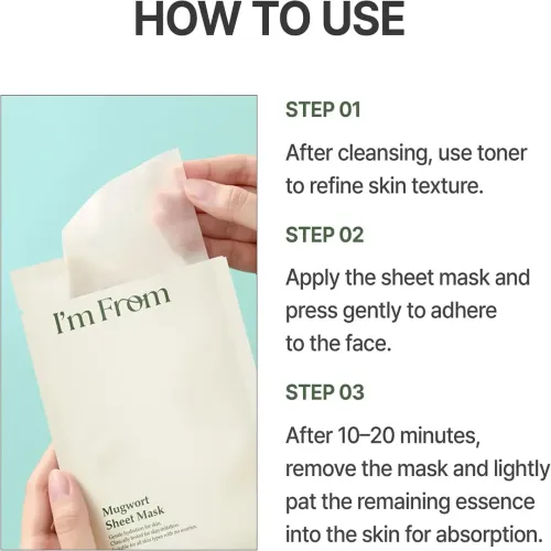I'm From: Mugwort Sheet Mask | Soothing & Hydrating Face Mask | Calming & Moisturizing |  23ml