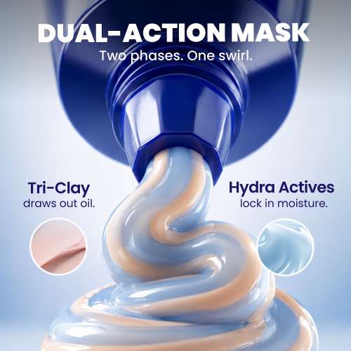 Foxtale: Dual Clay Face Mask for Pore & Oil Control | Deep Cleansing | 75ml