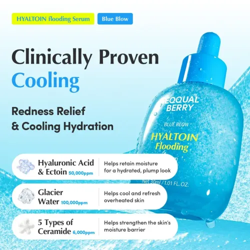 Eqqualberry: Hyaltoin Flooding Serum | Hyaluronic Acid Face Serum | Deep Hydration | Moisture Barrier | Plumping | 30ml
