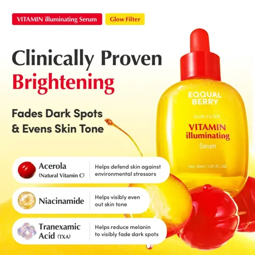 Eqqualberry: Vitamin Illuminating Serum | Brightening Face Serum | Vitamin-Rich | Glow Boost | Dark Spot Care | 30ml
