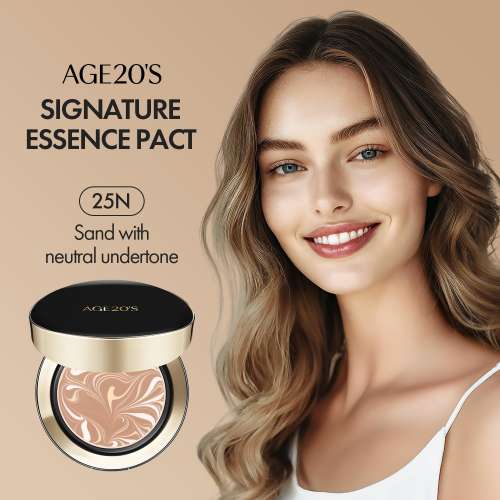 Age 20's: Signature Essence Pact Intense Cover SPF50 25N | Cushion Foundation | Full Coverage | Long-Lasting | SPF Makeup | 14gm