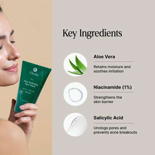 Oteria: Aloe Hydrating Face Wash 1% Niacinamide Hydrating Cleanser For Oily & Acne Prone Skin | 100ml