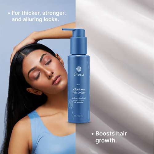 Oteria: Voluminous Hair Lotion | Leave In Hair Mask Lotion | With Fenugreek And Amla For Dry Frizzy Hair | Prevents Premature Hair Greying | 100ml
