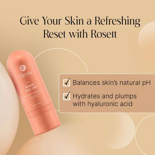 Oteria:  Rosette Face Mist | Hydrating Toner | With Rose Extract and Hyaluronic Acid | 50ml