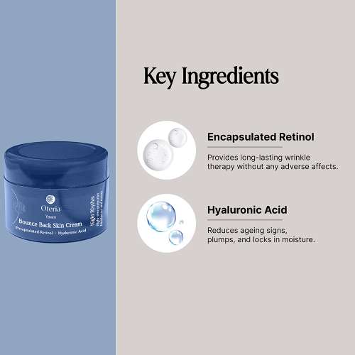 Oteria: Bounce Back Skin Cream | With Encapsulated Retinol and Hyaluronic Acid | Night Skin Repair Cream | 12gm