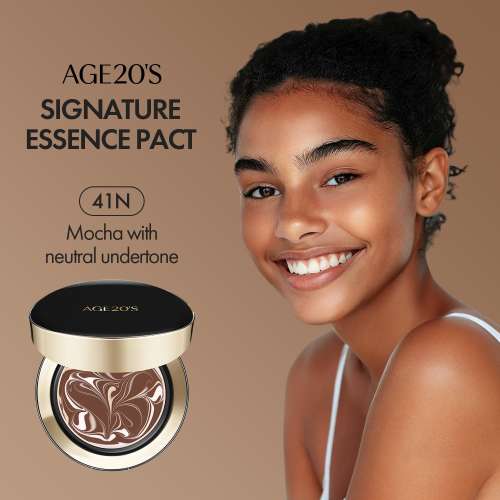 Age 20's: Signature Essence Pact Intense Cover SPF50 41N | Cushion Foundation | Full Coverage | Long-Lasting | SPF Makeup | 14gm
