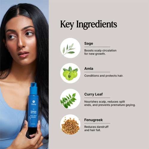 Oteria: Voluminous Hair Lotion | Leave In Hair Mask Lotion | With Fenugreek And Amla For Dry Frizzy Hair | Prevents Premature Hair Greying | 100ml