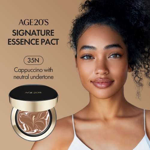 Age 20's: Signature Essence Pact Intense Cover SPF50 35N | Cushion Foundation | Full Coverage | Long-Lasting | SPF Makeup | 14gm
