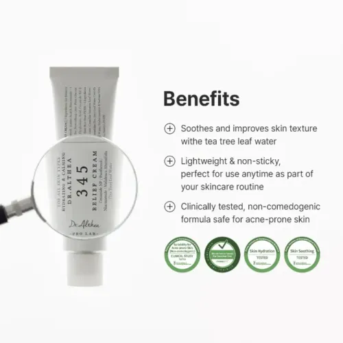 Dr.Althea: 345 Relief Cream | Centella Calming | Redness Relief | Barrier Repair | Korean Cream | 50ml
