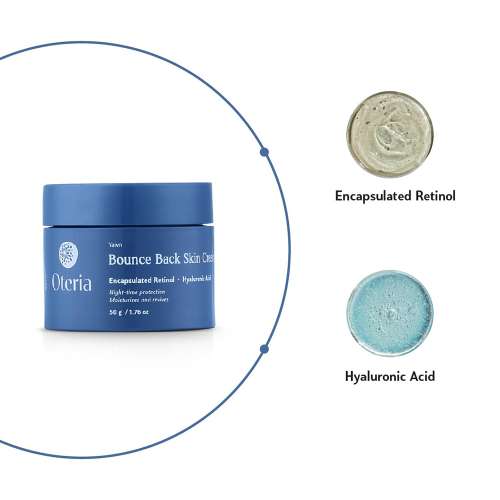 Oteria: Bounce Back Skin Cream | With Encapsulated Retinol and Hyaluronic Acid | Night Skin Repair Cream | 50gm