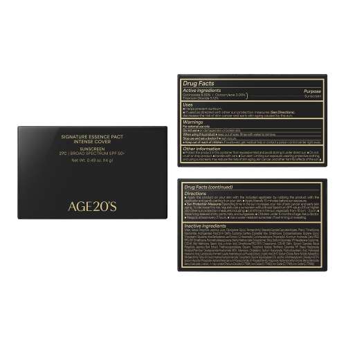 Age 20's: Signature Essence Pact Intense Cover SPF50 27C | Cushion Foundation | Full Coverage | Long-Lasting | SPF Makeup | 14gm