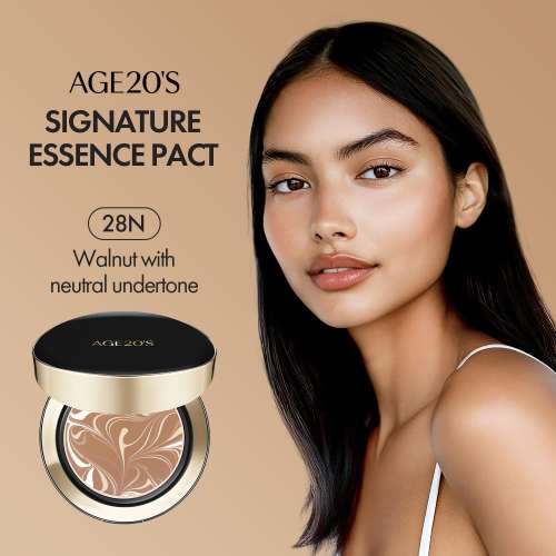 Age 20's: Signature Essence Pact Intense Cover SPF50 28N | Cushion Foundation | Full Coverage | Long-Lasting | SPF Makeup | 14gm