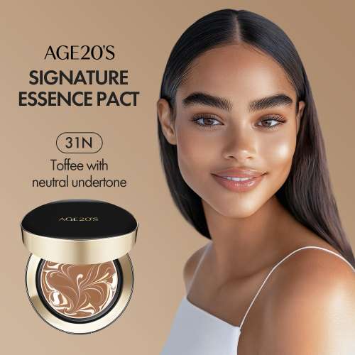 Age 20's: Signature Essence Pact Intense Cover SPF50 31N | Cushion Foundation | Full Coverage | Long-Lasting | SPF Makeup | 14gm