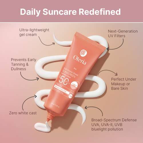 Oteria: Sunkissed Shield Sunscreen SPF 50 PA ++++ with Rice Water | UVA, UVA-II, and UVB protection | 50gm