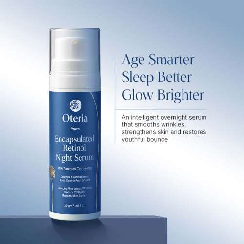 Oteria: Anti-Aging Night Serum with 0.5% |  Face Serum for Fine Lines, Wrinkles & Glowing, Youthful Skin | 30gm