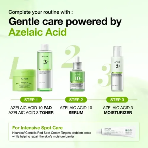 Anua: Azelaic Acid 10+ Hyaluron Redness Soothing Serum | For Blemish | Calms Acne-Prone Skin | 30ml