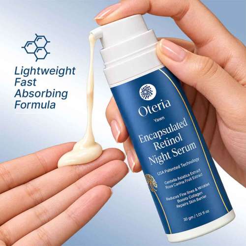 Oteria: Anti-Aging Night Serum with 0.5% |  Face Serum for Fine Lines, Wrinkles & Glowing, Youthful Skin | 30gm