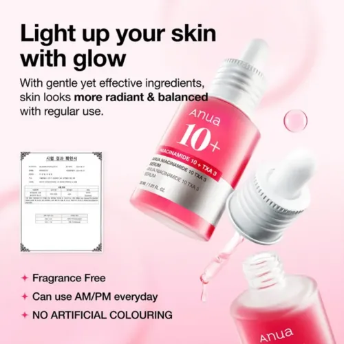 Anua: Niacinamide 10% + TXA 4% Serum | Dark Spot & Pigmentation Serum | 30ml