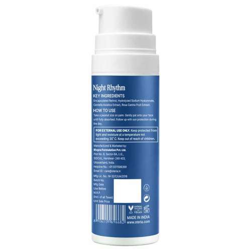 Oteria: Anti-Aging Night Serum with 0.5% |  Face Serum for Fine Lines, Wrinkles & Glowing, Youthful Skin | 30gm