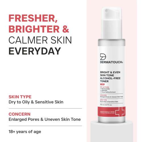 Dermatouch: Bright & Even Skin Tone Alcohol Free Toner With 3% Niacinamide  Face Toner For Dullness, Dehydration & Open Pores / Suitable For All Skin Types 150ml