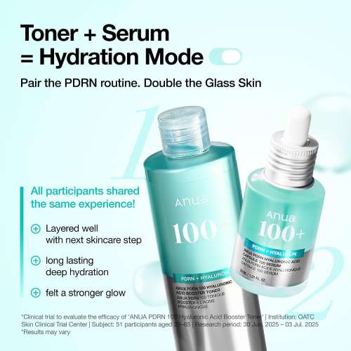 Anua: PDRN 100 Hyaluronic Acid Booster Toner | Hydrating Toner for Glowing Skin | Strengthens Skin Barrier | Boosts Elasticity | 250ml